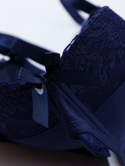 Lace Push Up Bra Comfy & Breathable Bow Tie Intimates Bra