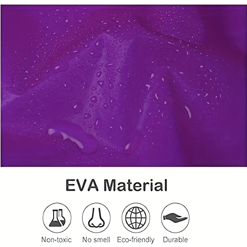 Portable Reusable Rain Poncho with Hood and Elastic Cuff Sleeves