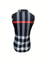 Striped V-neck Tank Top Sleeveless Casual Women's Tops