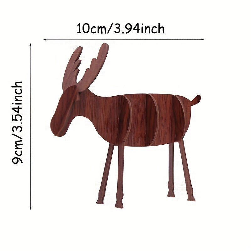 Handcrafted Elk Wooden Ornament for Christmas and Home Decor