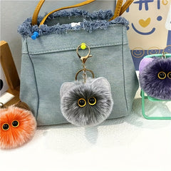 Blush Cat Ball Keychain Plush Doll Bag Cartoon Pendant Small Gift