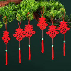 6pcs Spring Plush Potted Landscape Small Lantern Ornaments