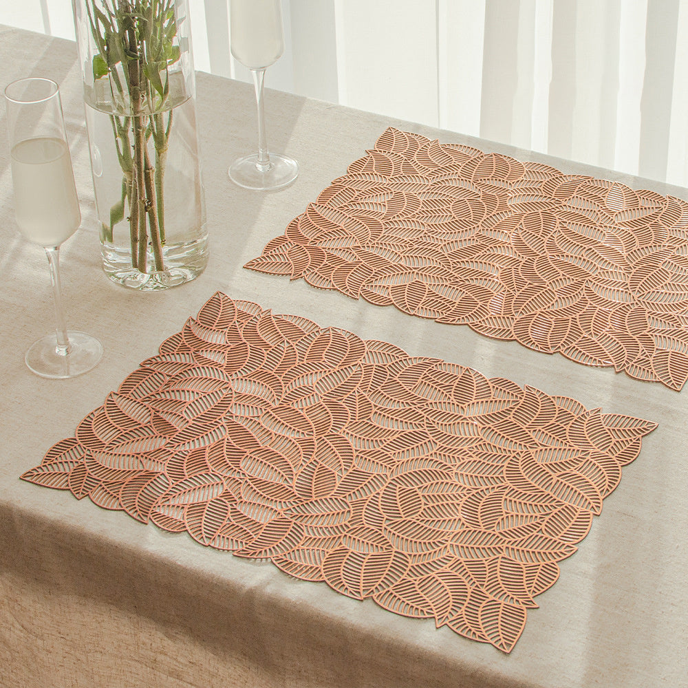 Heat Insulated Leaf Placemat for Home Restaurant Hotel