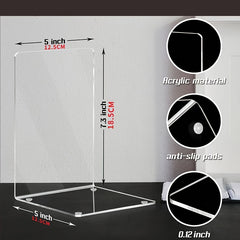 4pcs Acrylic Bookshelf Transparent Book Clip Organizer