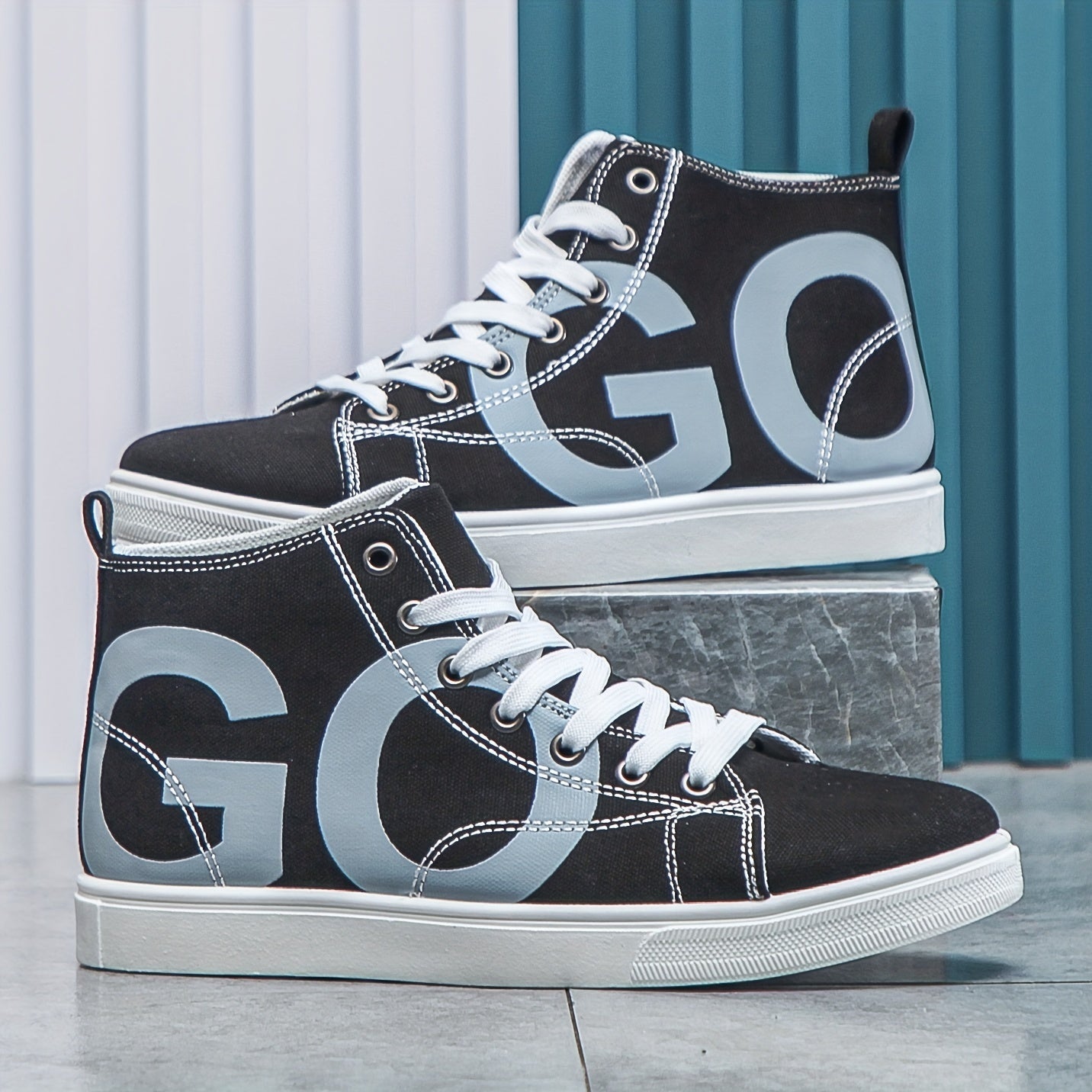 Men's High Top Canvas Shoes Lace Up