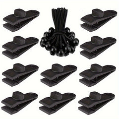 12pcs Plastic Tarpaulin Clip Set Swimming Pool Bungee Cord Clip
