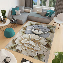 Waterproof Anti Skid Flower Area Rug Soft Easy to Maintain