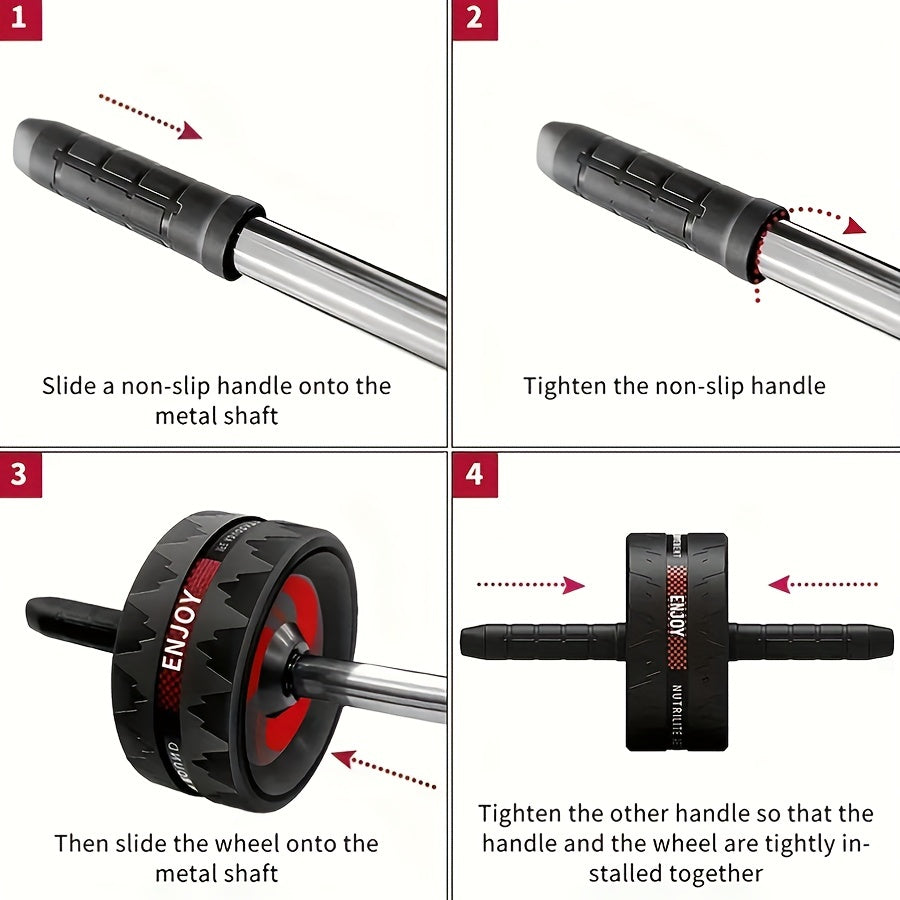 Ab Roller Wheel Home Gym Fitness Strengthen Core Build Muscle Burn Fat Abdominal