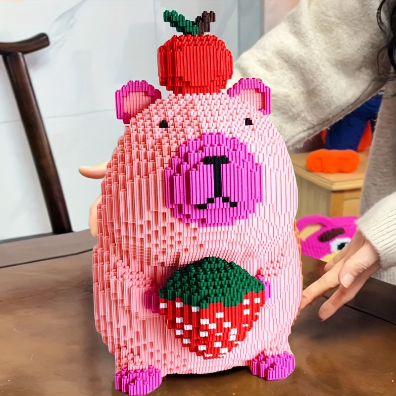 Capybara Couple Puzzle Building Blocks DIY Craft Kit for Teens & Adults