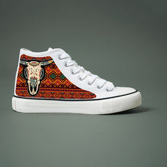 Cow Print Plush Lined Thermal Chunky Canvas Sneakers