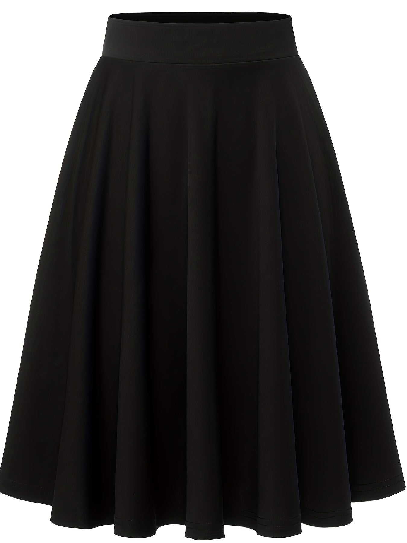 Casual Slim Skater Skirt High Waisted Solid Skirt