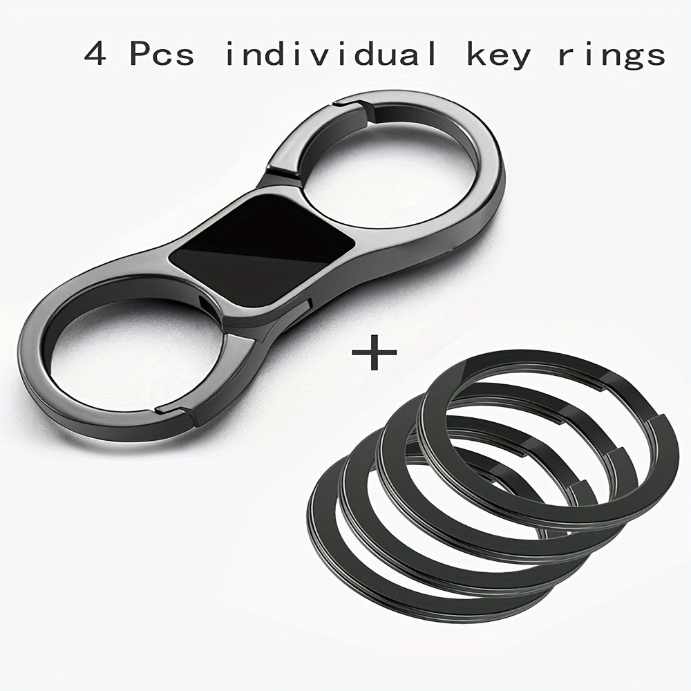 Heavy Duty Key Chain Quick Release Spring with 4 Key Rings
