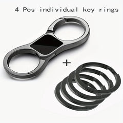 Heavy Duty Key Chain Quick Release Spring with 4 Key Rings