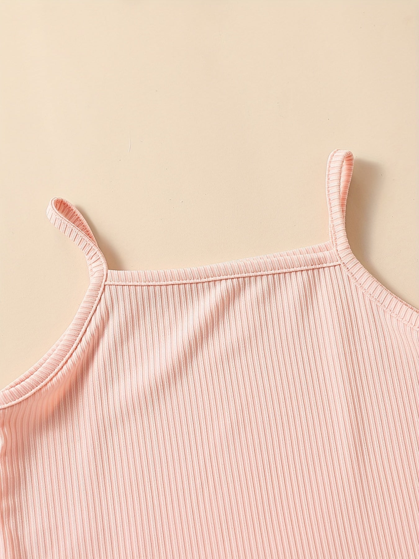 5pcs Toddler Girls Ribbed Knit Cami Top Kids Summer Clothes