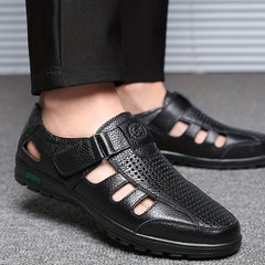 Men's Hollow Out Hook-Loop Sandals