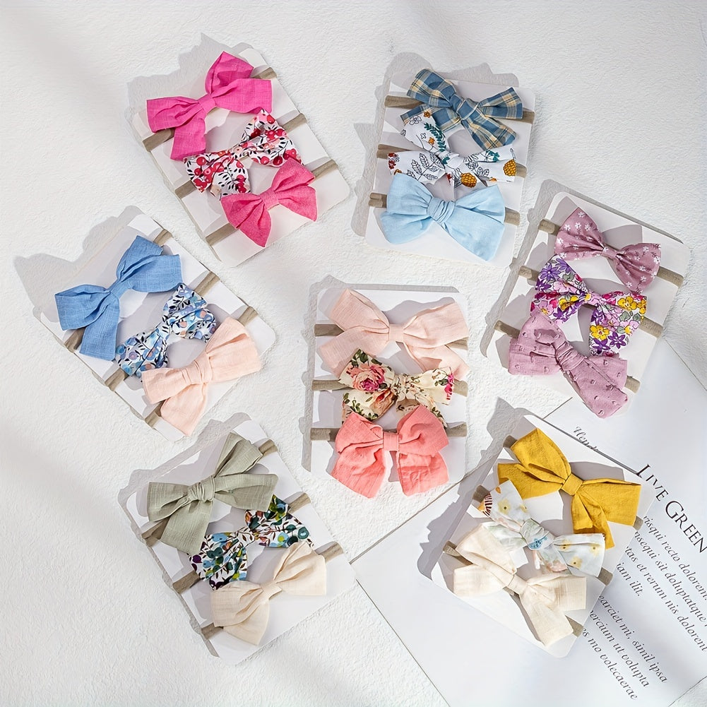 3pcs Cartoon Flower Bow Headband Set for Baby Girls
