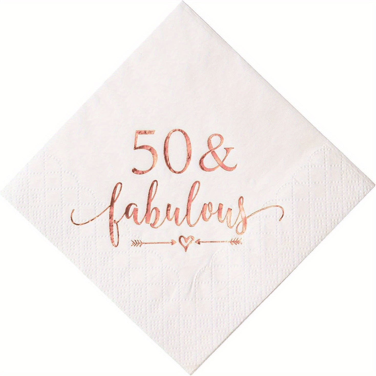 50 & Fabulous Napkins for Women's 50th Birthday Party - 20pcs 2 Ply