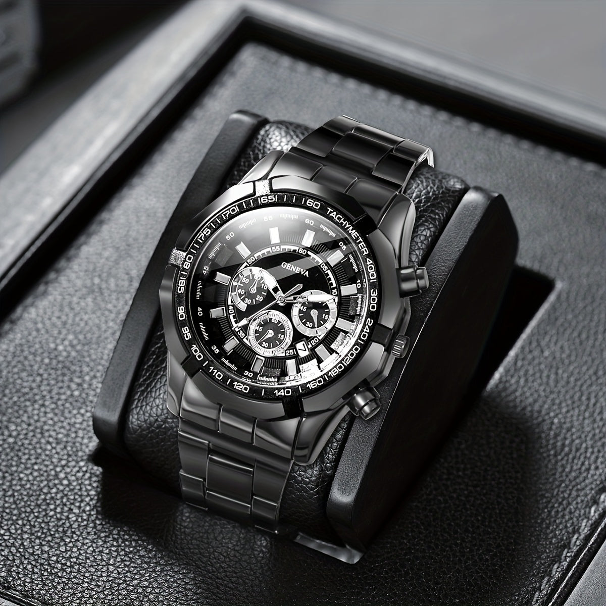 Boys Alloy Steel Band Quartz Watch & Bangle Set