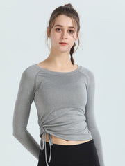 Women's Quick Dry Sports T Shirt with Side Drawstring