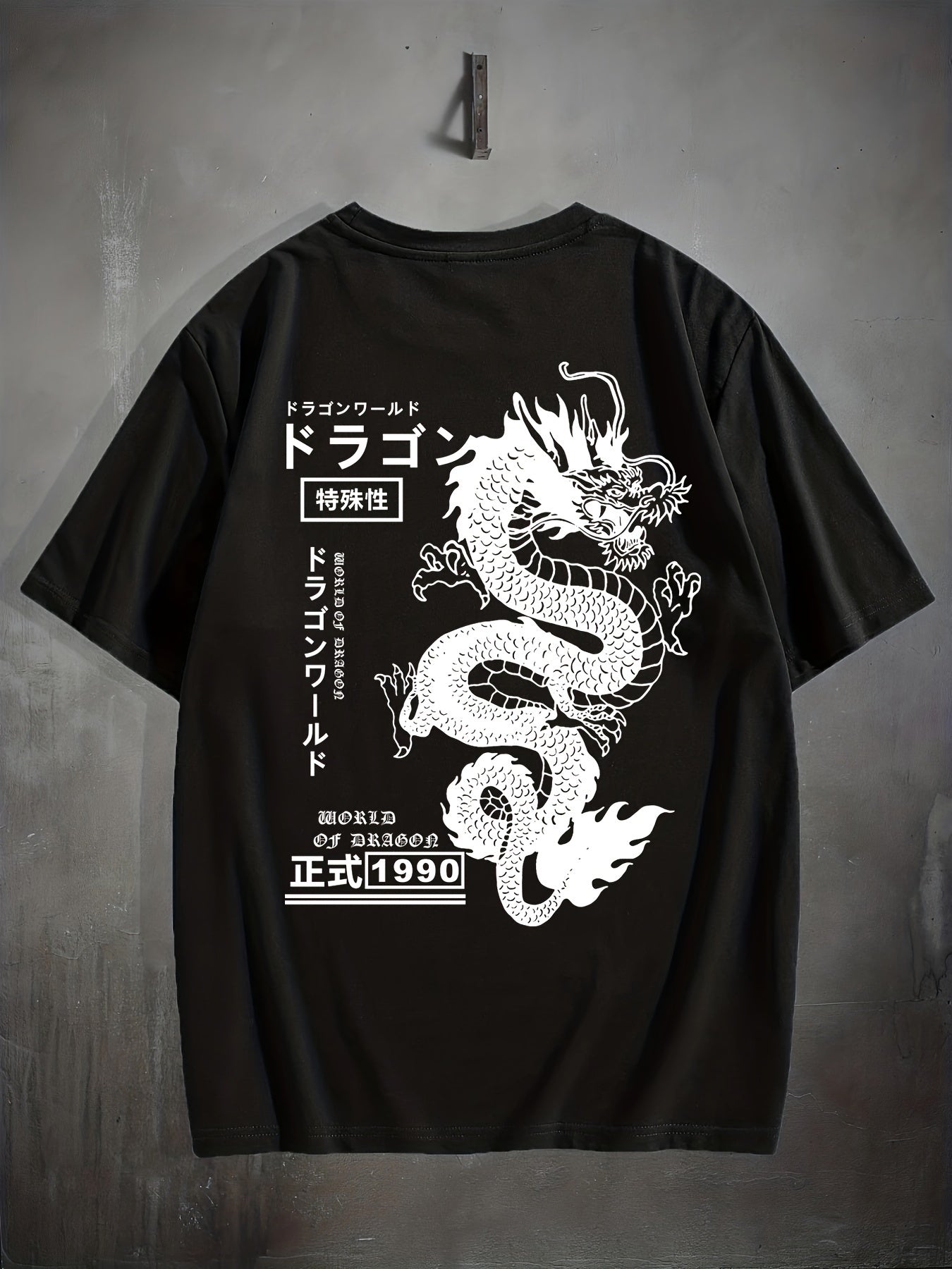 Men's Dragon Graphic T-Shirt for Summer Outdoor Activities