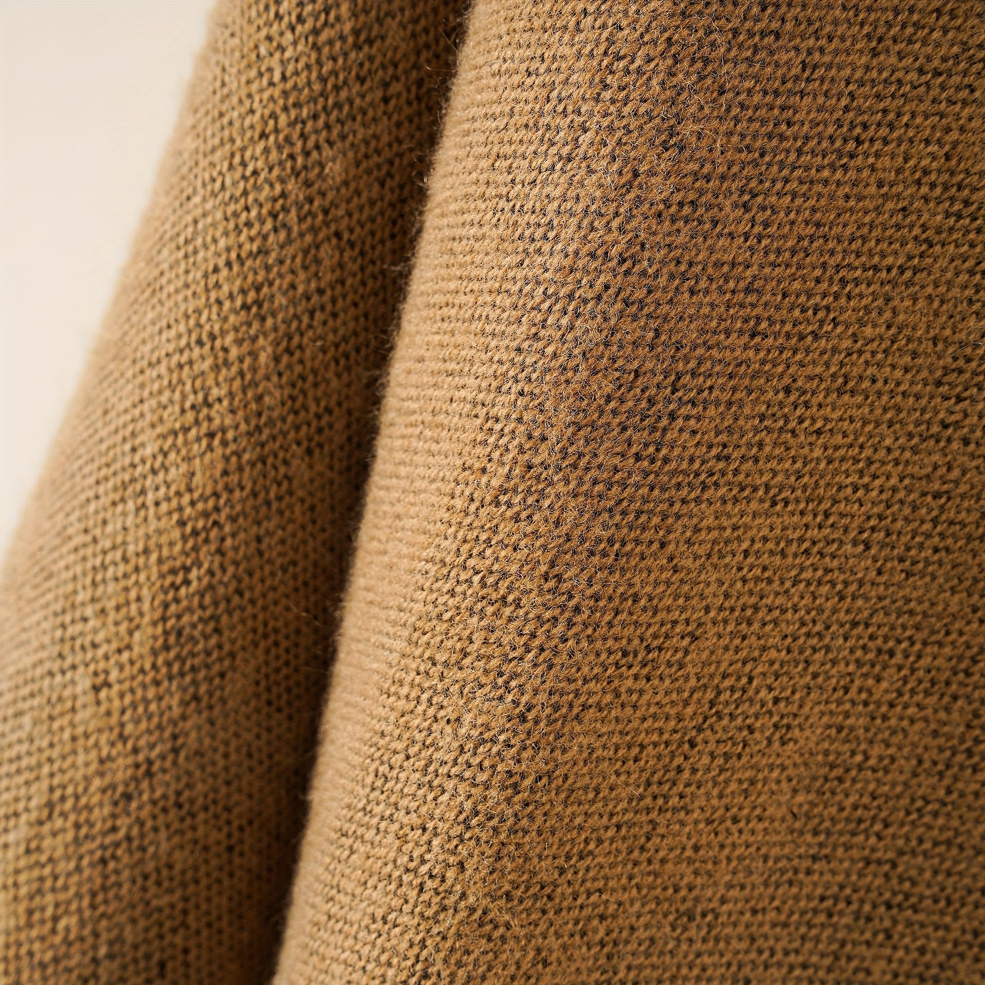 Khaki Cashmere Shawl Thick Warm Wrap Blanket Scarf Cape for Autumn & Winter