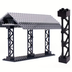 8 ABS Building Blocks 2x2x10 Support Poles and Brackets