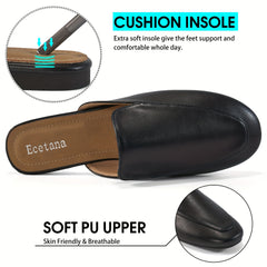 Women's Square Toe Mules Slip On Flat Loafers