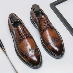 Men's Brogue Lace Up Dress Shoes Non Slip Business Wedding Formal