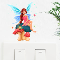 1pc Green Luminous Mushroom Fairy Tale Switch Sticker