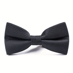 Polyester Jacquard Bow Tie Solid Plain Bow Tie For Men Groom