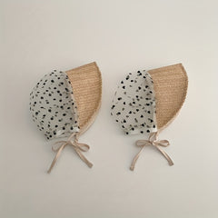 Baby Lace Sunshade Straw Hat for Spring Summer Travel Seaside