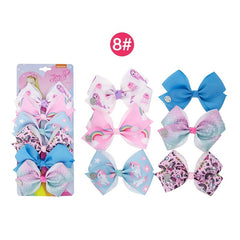 6pcs Girls Colorful Hair Bows Clips Hair Accessories