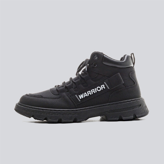 Warrior Men's Letter Patch Lace Up Casual Ankle Boots