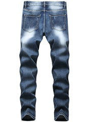 Men's Paint Splatter Slim Fit Jeans