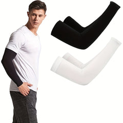 2 Pairs Cooling Arm Sleeves UV Sun Protection Golf Cycling Running Unisex