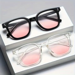 Gradient Brown Blush Frame Sunglasses with Glasses Box