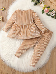 Baby Girls Peplum Top & Legging Pants Set