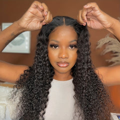 Kinky Curly Edges Hairline 13x4 Lace Front Wigs