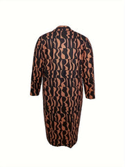 Women's Plus Geometric Print Cardigan & Tank Dress Set