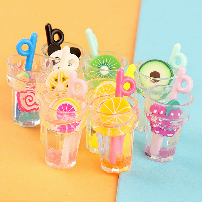 2pcs Mini Beverage Bottle DIY Ornament Luminous Resin Accessories