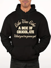Men's Chocolate Print Hooded Sweatshirt for Autumn and Winter