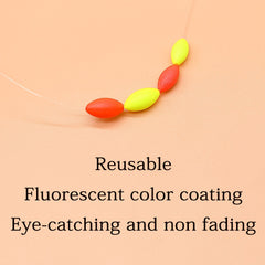 200pcs Oval Fishing Floats Bright Floating Beans Fishing Line Stopper