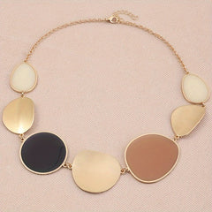 Minimalist Asymmetrical Colorblock Necklace Exaggerated Geometric Creativity