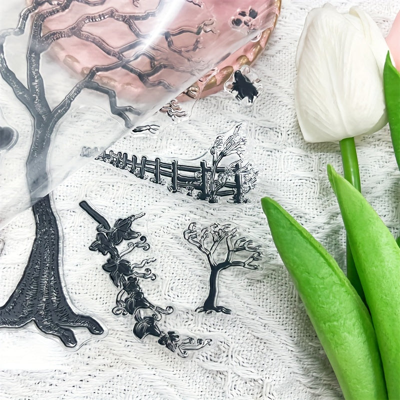 Tree Drop Leaf Clear Stamp for Scrapbooking DIY Card Making Decorative Craft