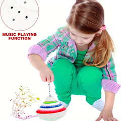 LED Music Spinning Top Toy Colorful Stripes & Lights