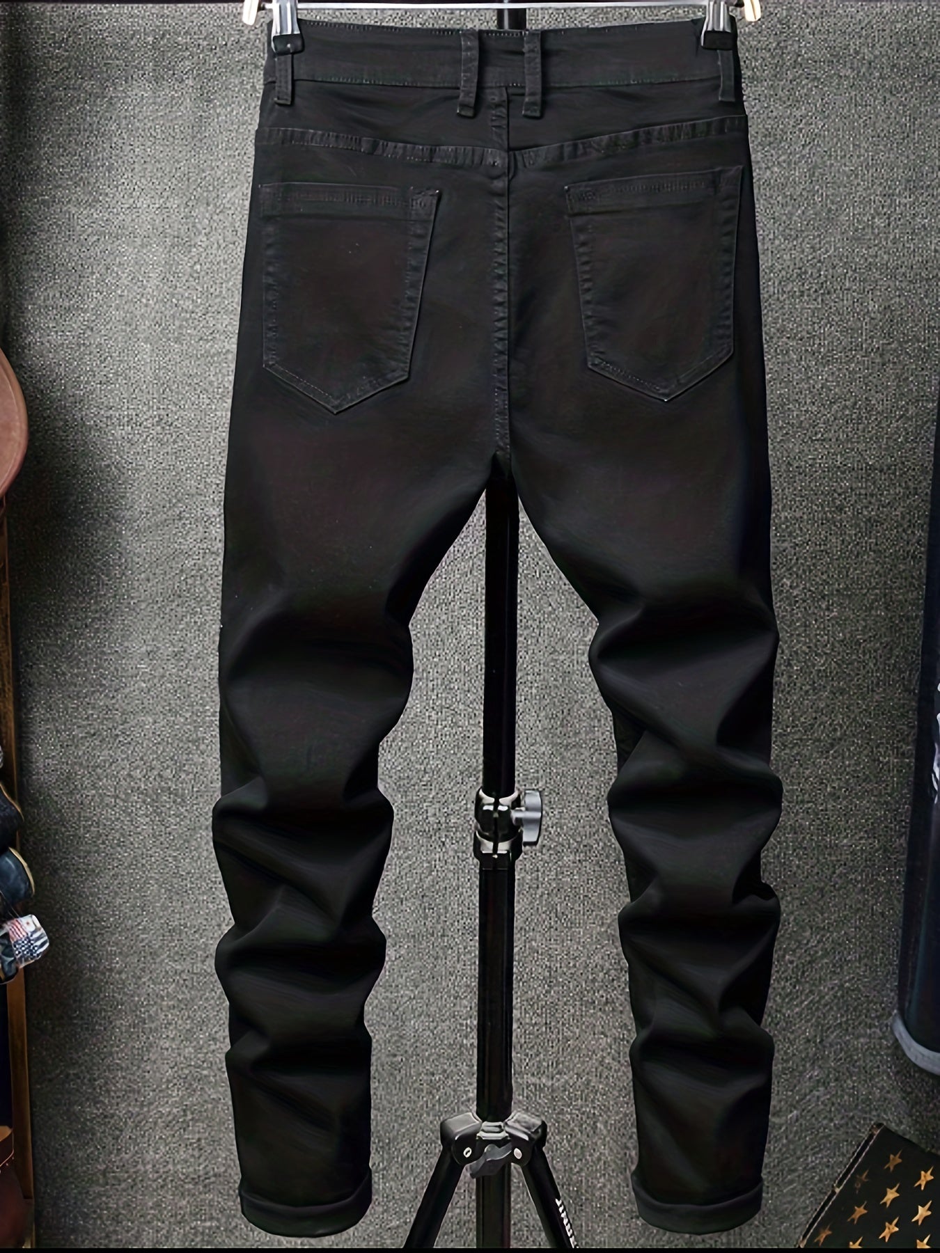Slim Fit Embroidery Jeans Men s Casual Stretch Street Style Cotton Denim Pants