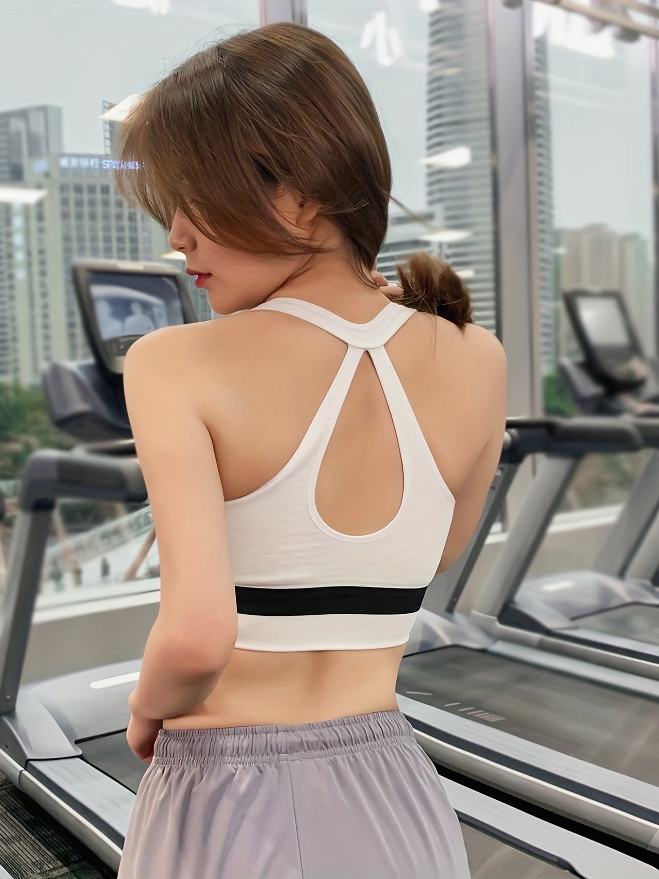 Front Zip Sports Bra Women's Push Up Beauty Back Fitness Yoga Bra