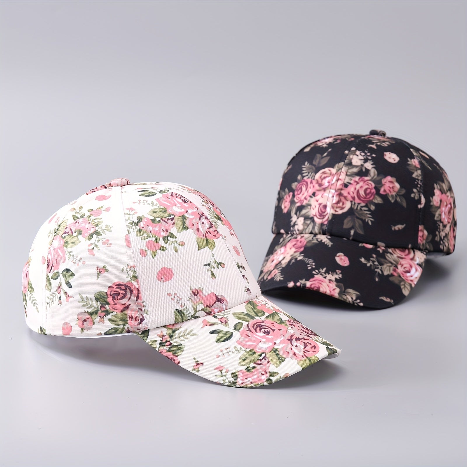 Floral Print Baseball Cap Women Sunscreen Sports Hat Lightweight Dad Hats