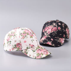 Floral Print Baseball Cap Women Sunscreen Sports Hat Lightweight Dad Hats