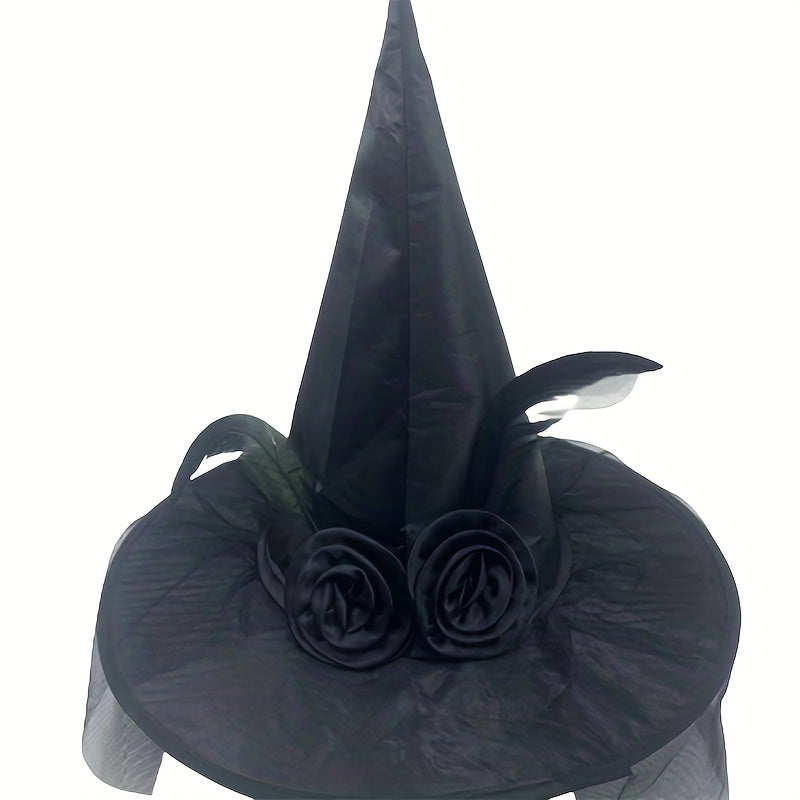 Vintage Mesh Veil Halloween Wizard Hat Party Prom Hat Cosplay Accessories